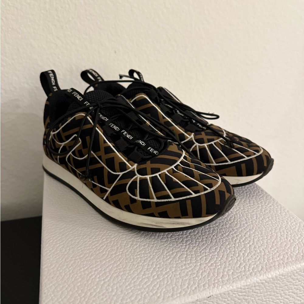Fendi Monogram Sneakers, Size 36